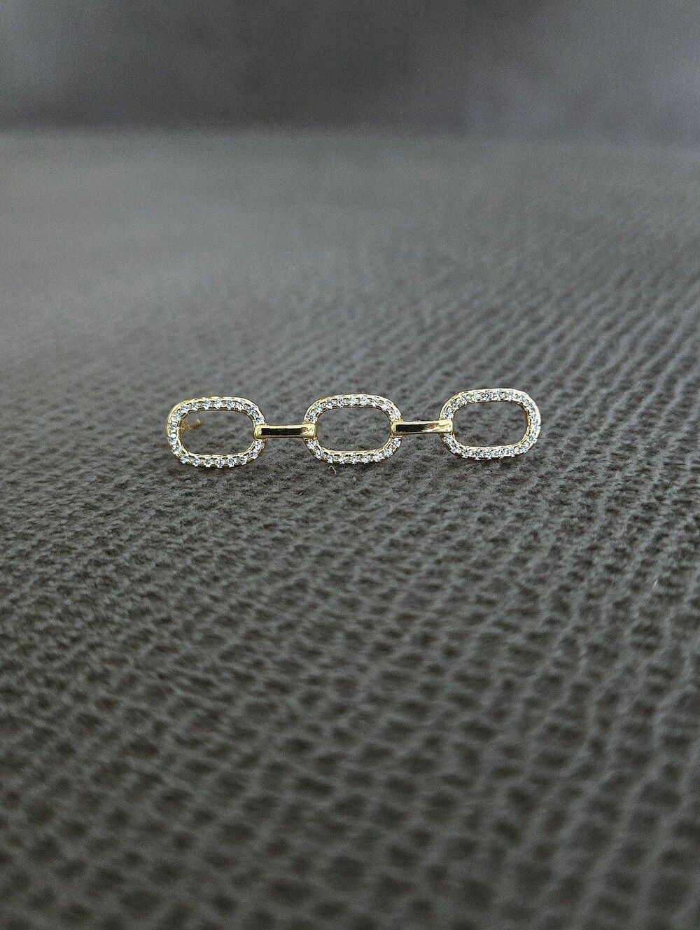 Rachel Zoe Stationary Triple3️⃣ Gold💛 Chain⛓️ Link Earrings - Picture 4 of 15